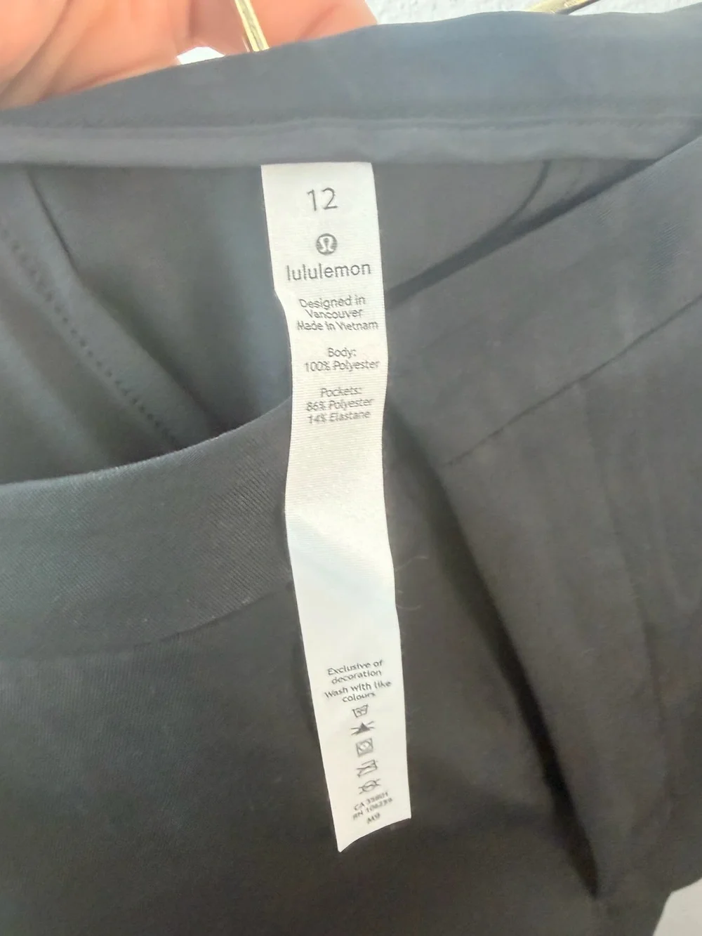Lululemon Womens Black Trousers Size 12